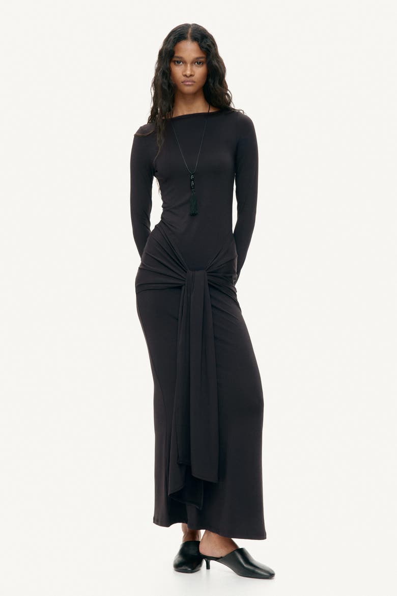 Tie-Detail Jersey Dress