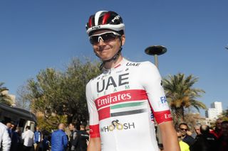 Joe Dombrowski in one of his first races in 2020 with UAE Team Emirates