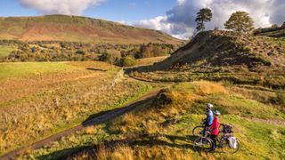 Riders on the John Muir Way enjoying the Scottish landscape