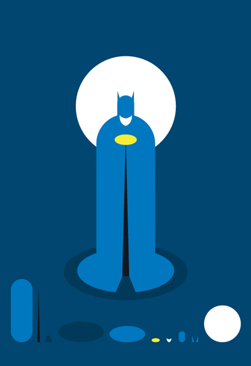 flat design superheroes