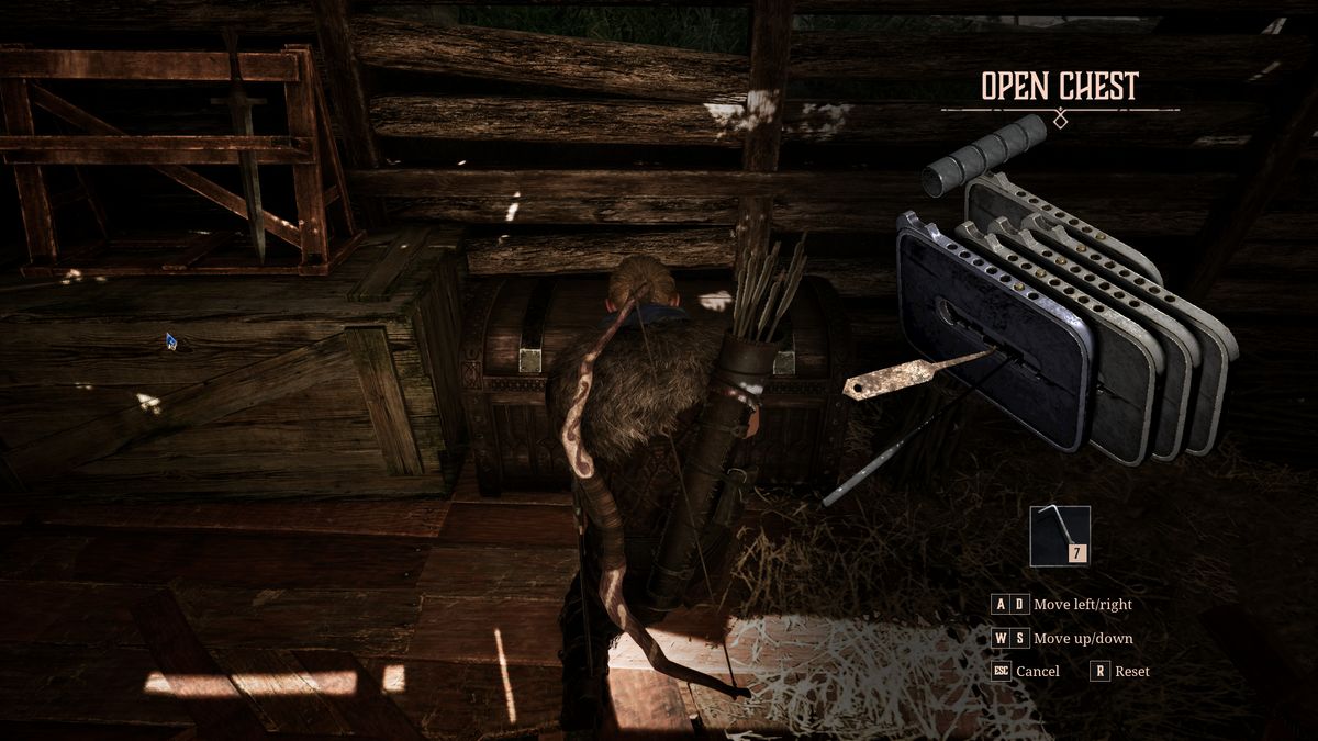 Gothic Remake Scatty's chest: A player attempting to lockpick the chest.