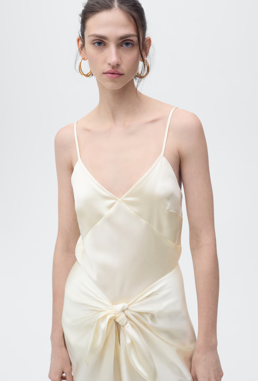 An image of a silk camisole from Mango.
