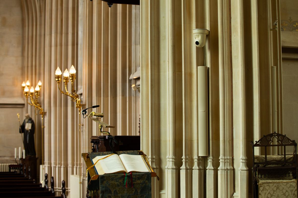 Saint Michael&rsquo;s Abbey balances tradition and technology in comprehensive AV, IT, and Security system integration with new speakers and PTZ cameras.