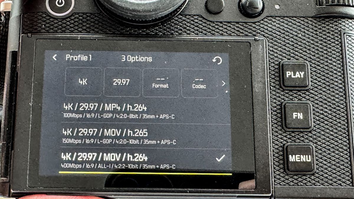 Leica SL3-P menu screen