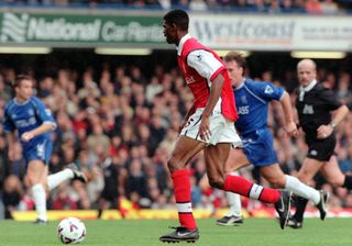 Kanu scored a 15-minute hat-trick as Arsenal came from two goals down to win 3-2 at Stamford Bridge in October 1999.