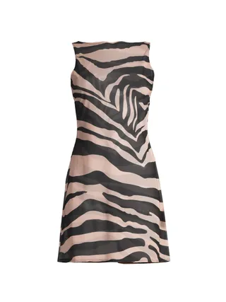 Natori, Zebra Mesh Minidress