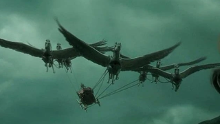 The flying carriages in Harry Potter and the Goblet of Fire.