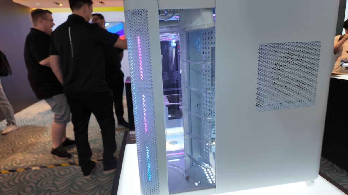A Corsair Air 5400 PC case at Computex 2025.