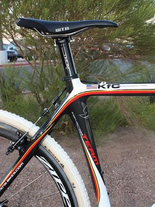 The large-diameter seat tube presumably keeps adds to the overall frame rigidity.