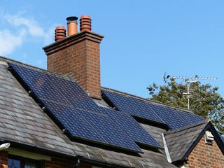 solar panels on roof