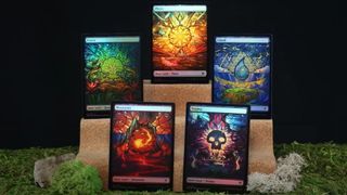 Dominaria United stained glass Land cards