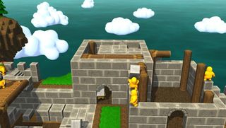 Games like Minecraft - a group of yellow soldiers during Castle Story