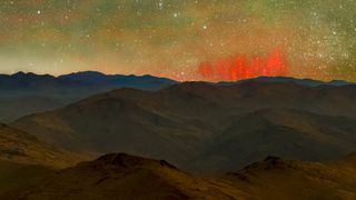 Red sprites above the Atacama Desert