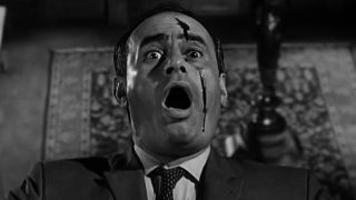 Martin Balsam as Det. Arbogast falling down the stairs in Psycho