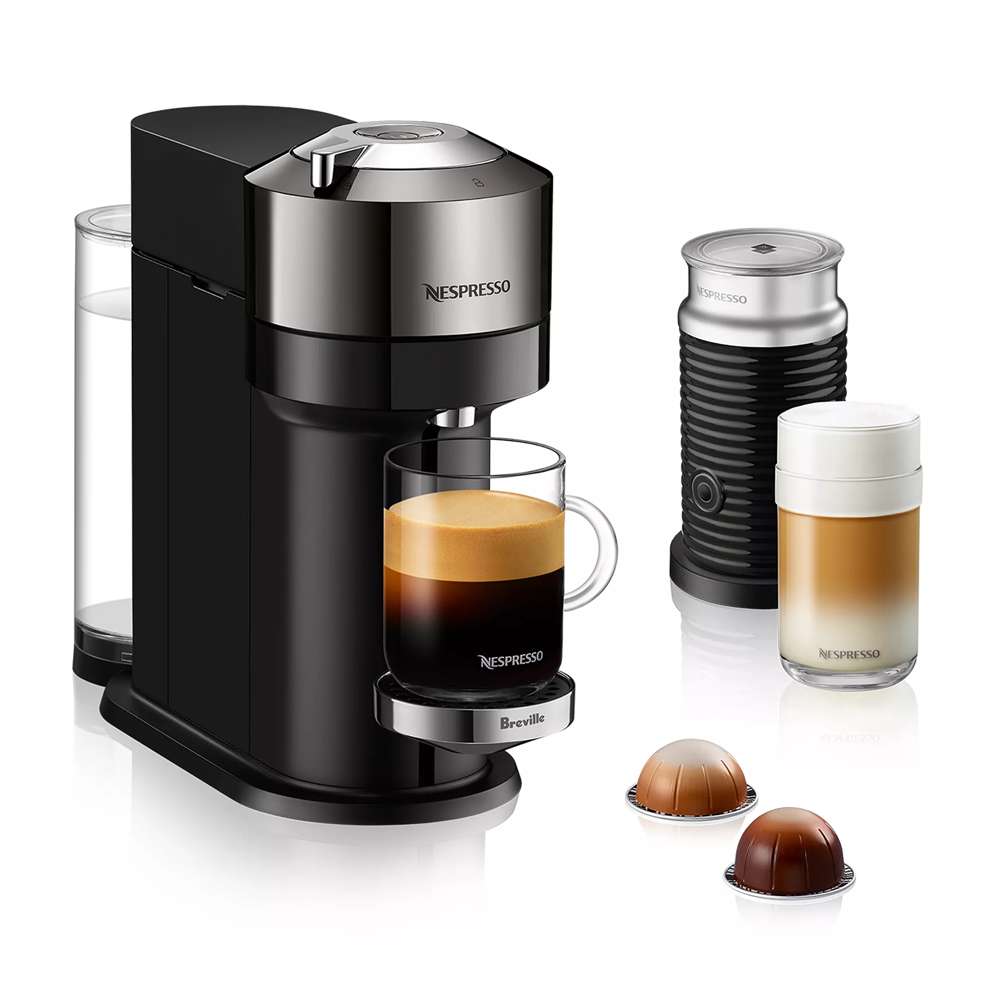 Nespresso Vertuo Next Deluxe by Breville with Aeroccino Milk Frother