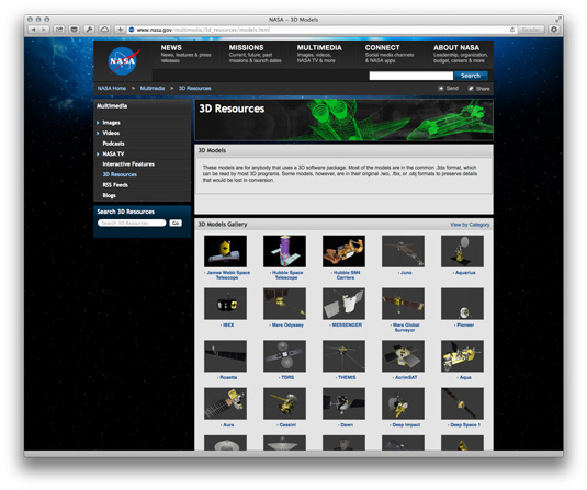 You'll find a great selection of 3D space ship models in Nasa's inventory