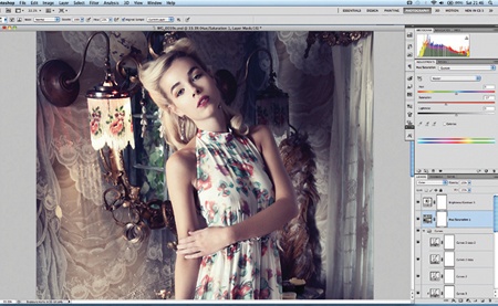 Retouch images with frequency separation: step 12