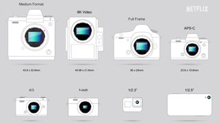 Diagrams of different camera sensor sizes