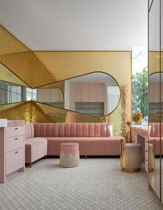 Greenway House by smitharc interior with pink seating