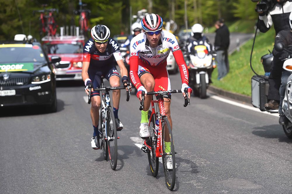 Katusha and IAM Cycling riders