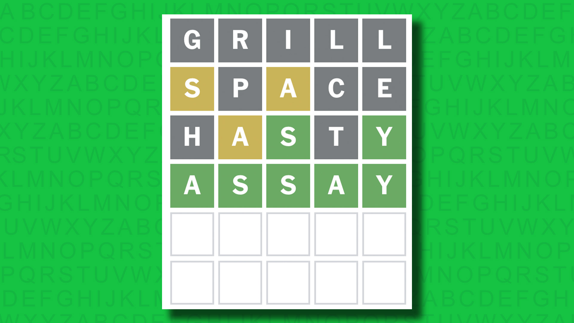 NYT Wordle answer for game 1502 on a green background