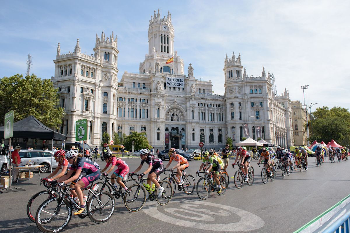 Counting down the laps at Madrid Challenge by La Vuelta an 87km road race in Madrid, Spain