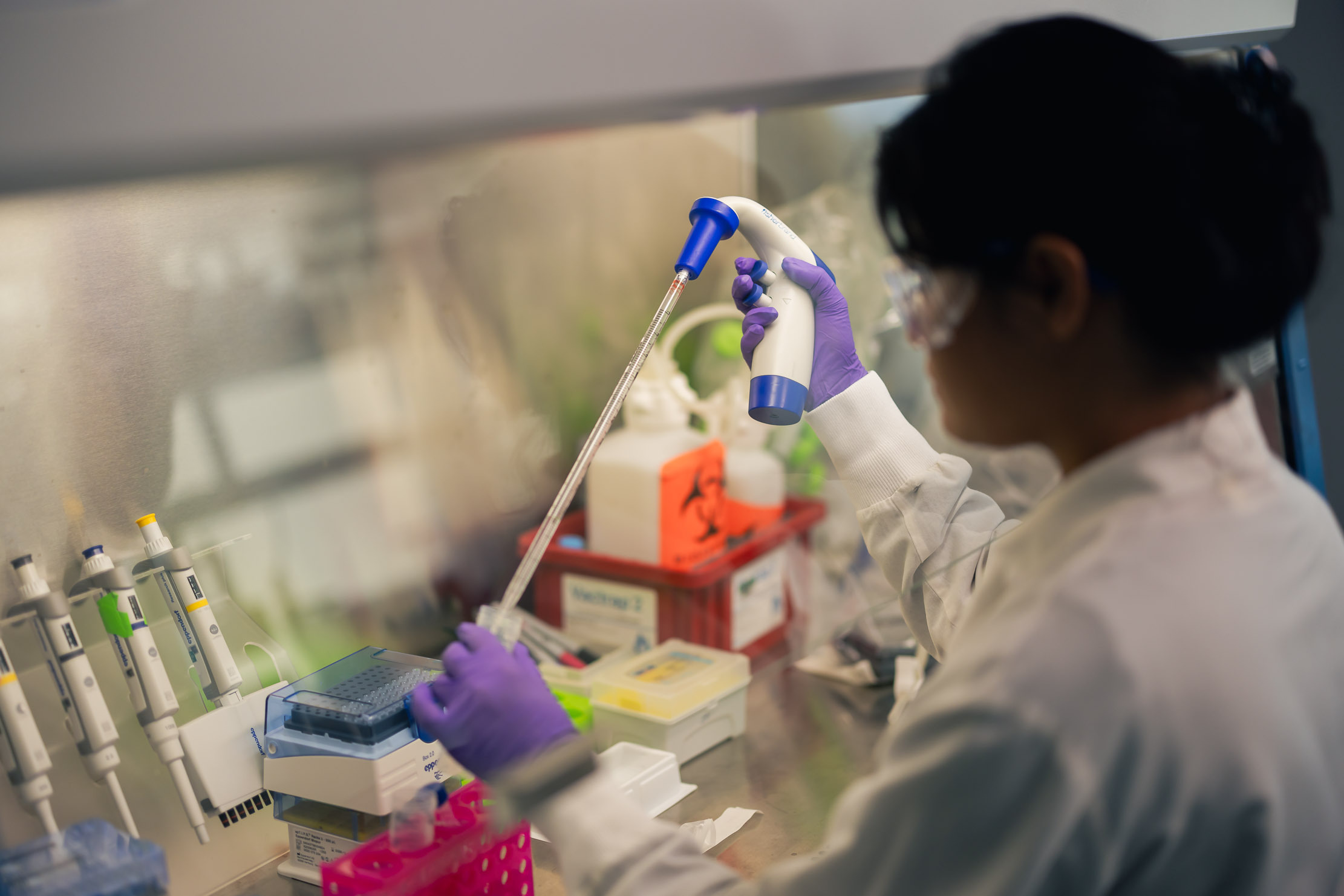 Biotech virus, medicine and research concept