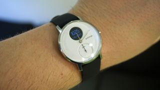 The Withings Steel HR pictured on someone's arm