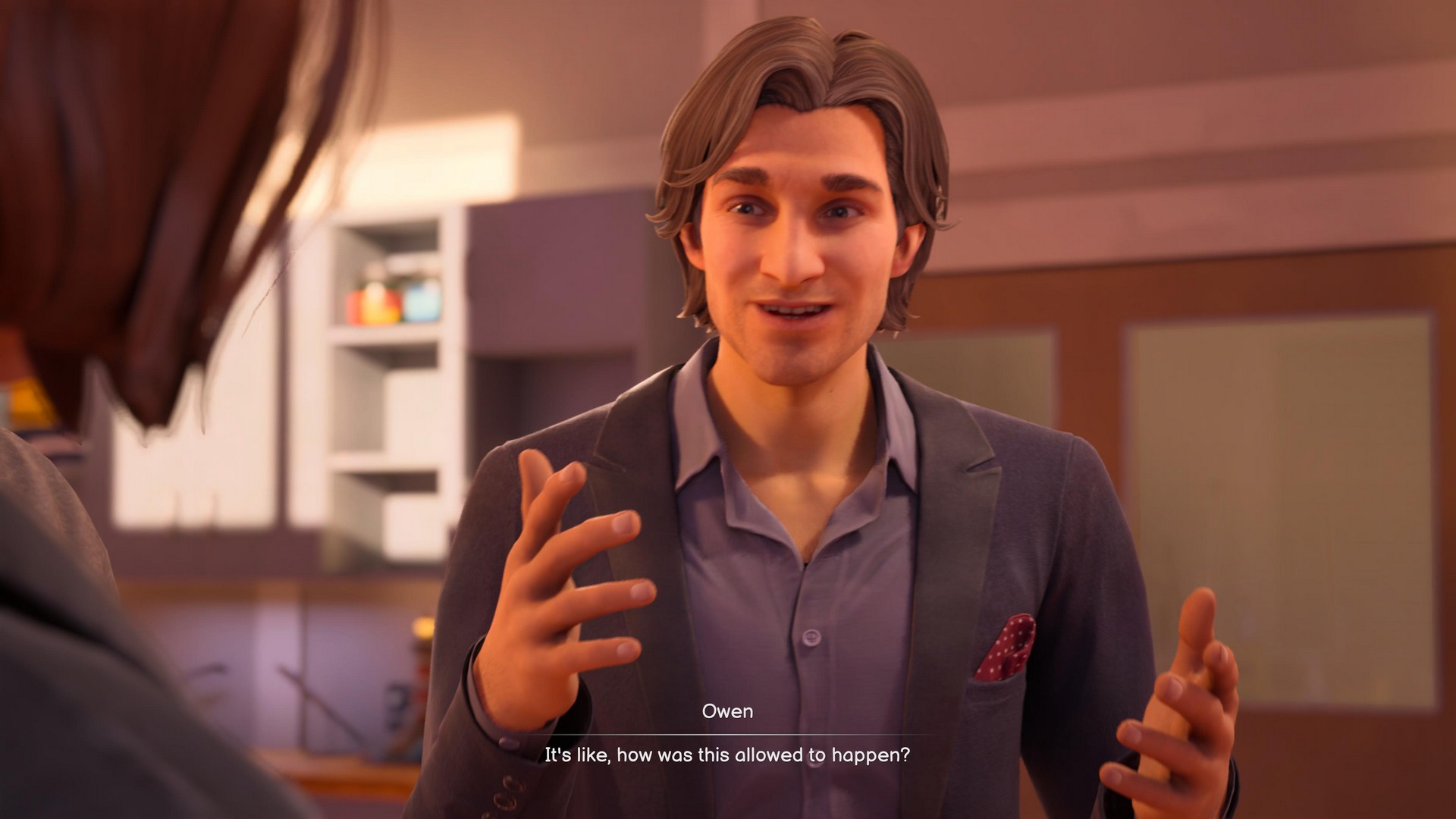 Caledon University head Owen asks Max &amp;quot;It's like, how was this allowed to happen?&amp;quot; in Life is Strange: Reunion