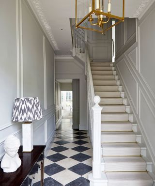 neutral hallway in elegant period house in London