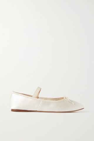 + Net Sustain Leonie Grosgrain-Trimmed Satin Ballet Flats