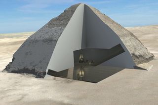 3d cutaway revealing interior of Brent Pyramid