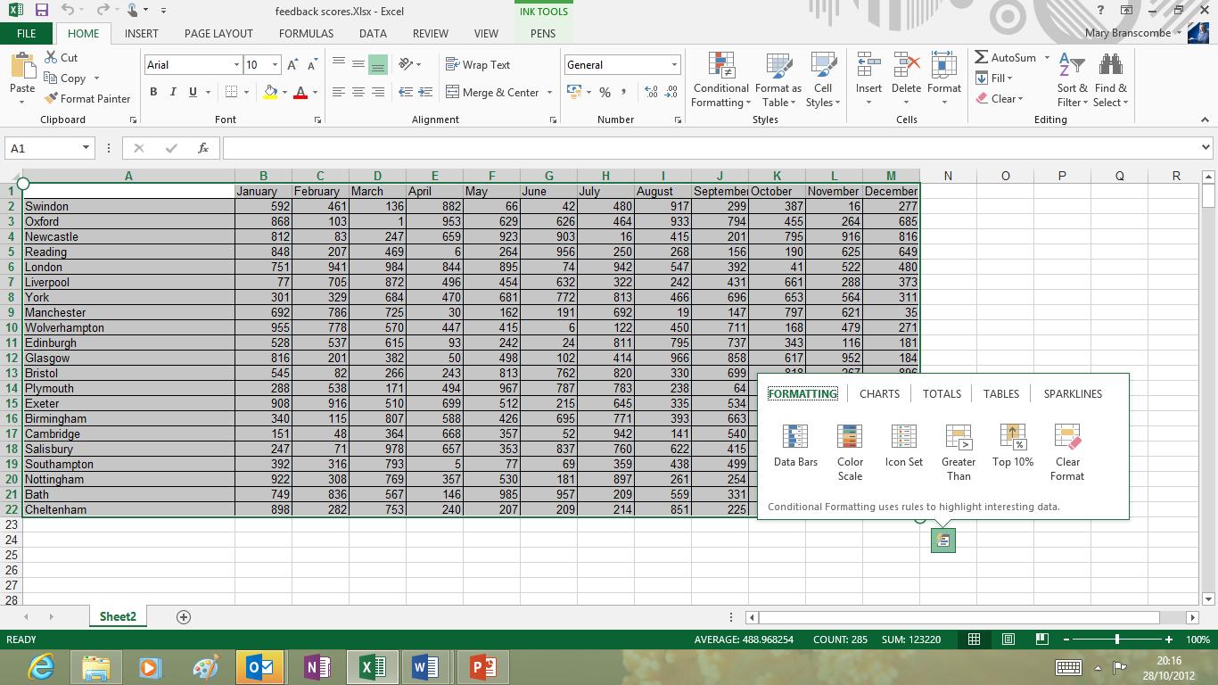 Excel 2013