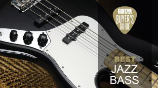 Black Fender Jazz Bass with white scratchplate