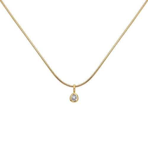 Pear Diamond Snake Chain Necklace