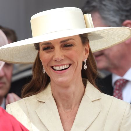 Princess Kate Garter Day 2026, wearing a pale yellow hat and matching blazer