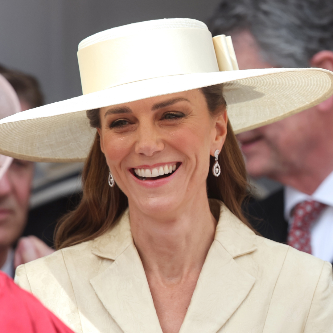 Princess Kate Garter Day 2026, wearing a pale yellow hat and matching blazer