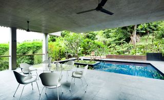 Outdoor pool & seating area