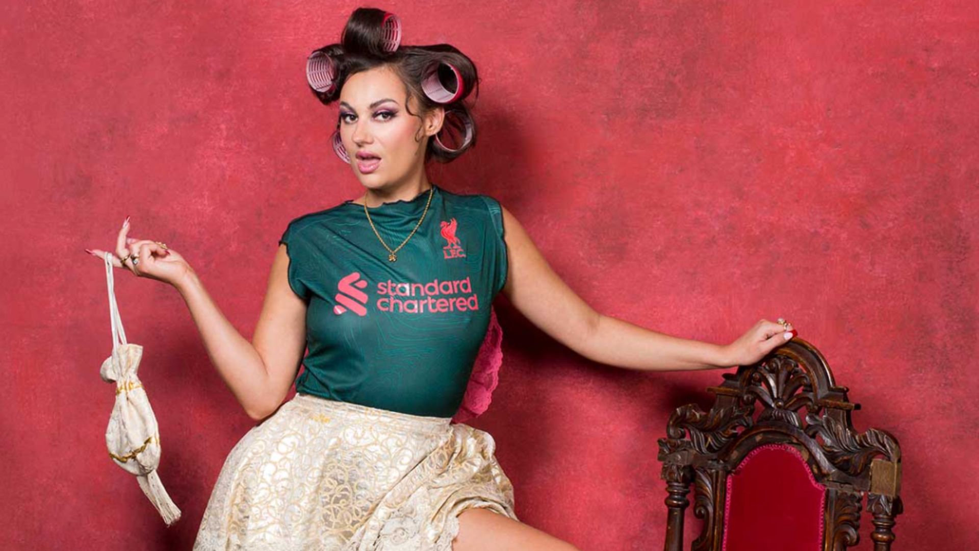 a promotional image of Jade Franks for her show Eat the Rich but not me mates