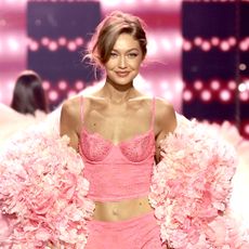 Gigi Hadid walks the runway for Victoria's Secret Fashion Show 2025 on October 15, 2025 in New York City. 