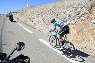 Russias Aleksandr Vlasov of Team Astana rides during the Mont Ventoux Denivele Challenge on August 6 2020 at the Mont Ventoux southern France Mont Ventoux Denivele Challenge is a 182 kms one day race from VaisonLaRomaine to Mont Ventoux with nearly 4000 meters of ascending elevation Photo by Sylvain THOMAS AFP Photo by SYLVAIN THOMASAFP via Getty Images