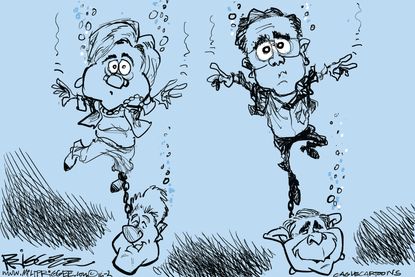 Political Cartoon U.S. Jeb Hillary