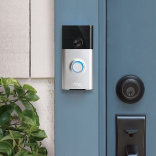 door with wireless security camera