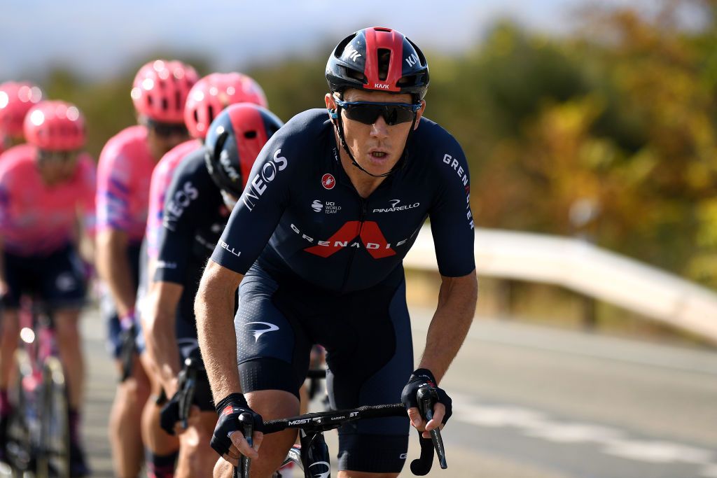 ALTODEMONCALVILLO SPAIN OCTOBER 28 Cameron Wurf of Australia and Team INEOS Grenadiers Peloton during the 75th Tour of Spain 2020 Stage 8 a 164km stage from Logroo to Alto de Moncalvillo 1490m lavuelta LaVuelta20 on October 28 2020 in Alto de Moncalvillo Spain Photo by David RamosGetty Images