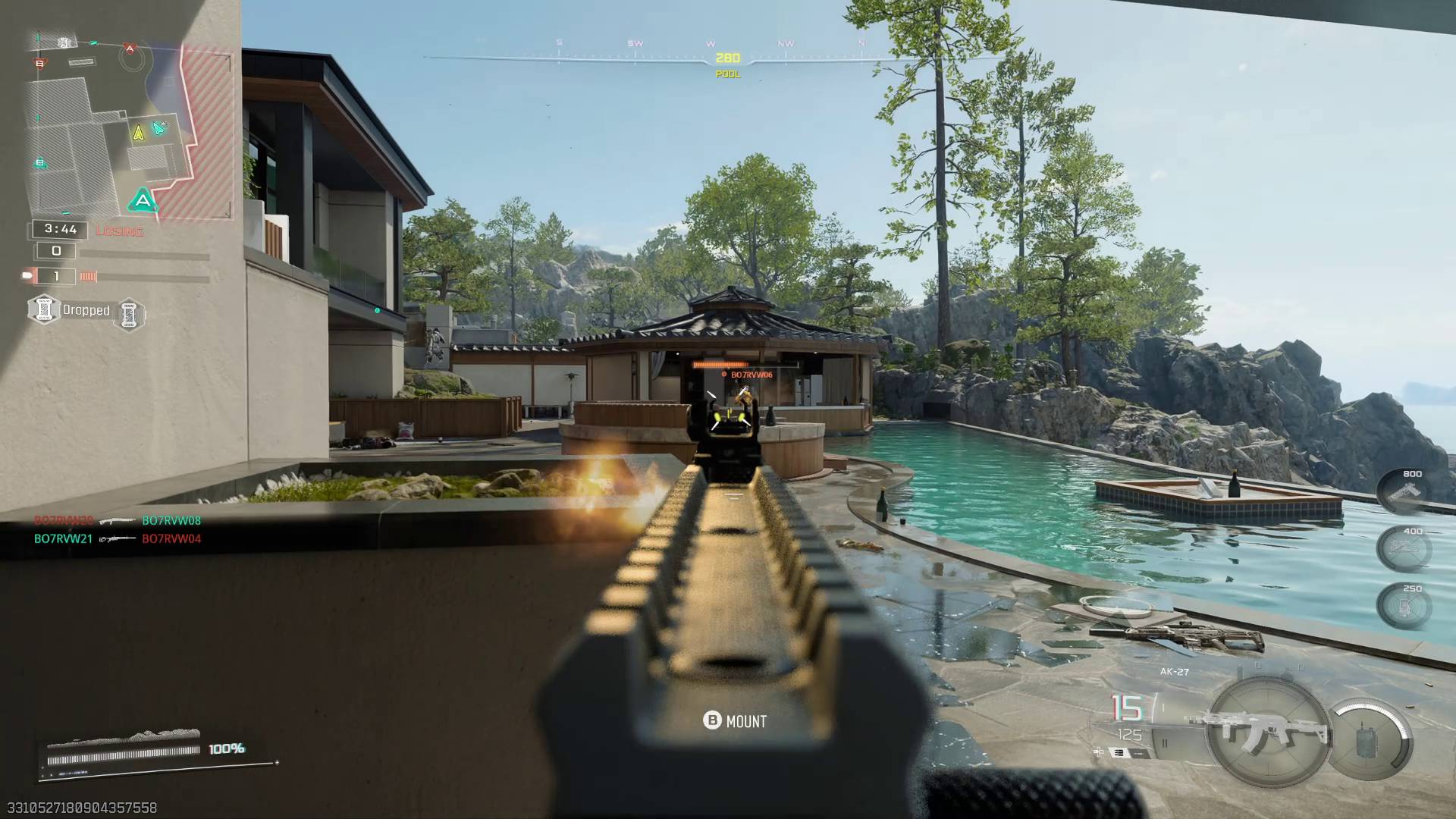 Call of Duty Black Ops 7 AK-27 assault rifle firing at enemy player