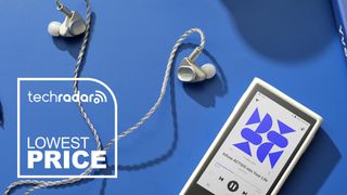 The Activo P1 with earbuds and sign saying Lowest Price