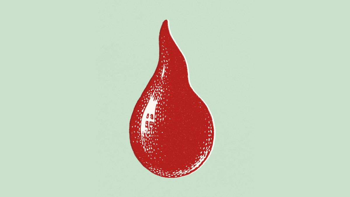 An illustration of a drop of blood