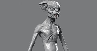 sculpting an alien torso