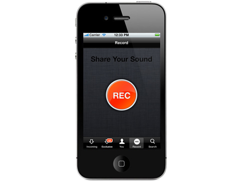 The record button in SoundCloud&#039;s iOS app is pretty obvious.