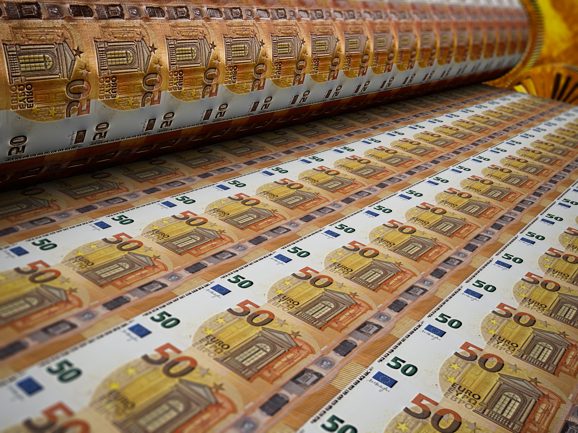 Euro banknotes